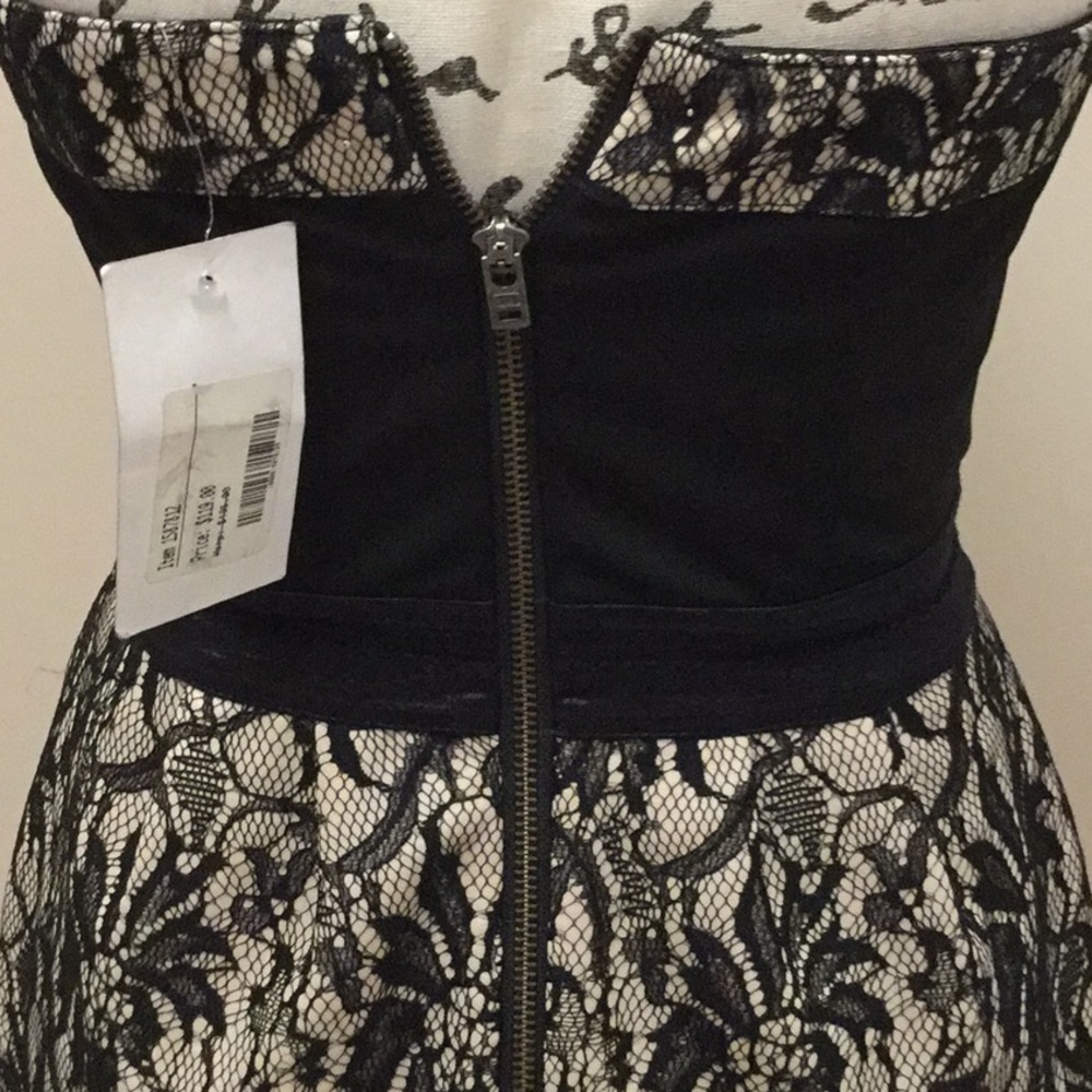 Miha black lace with underlay strapless mini dress - Picture 5 of 8